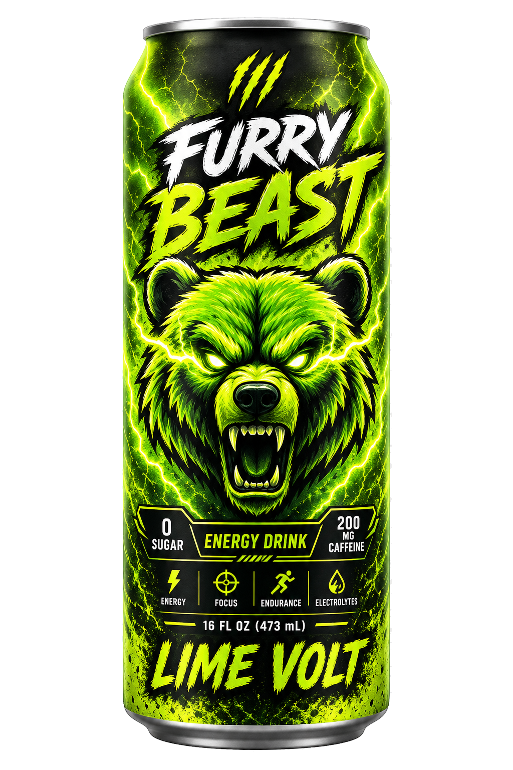 Furry Beast Lime Volt can